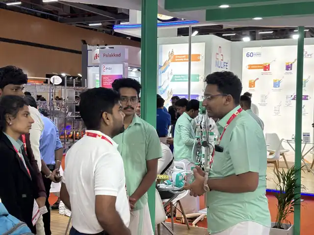 Medfins International team with visitors at Medicall Chennai 2026