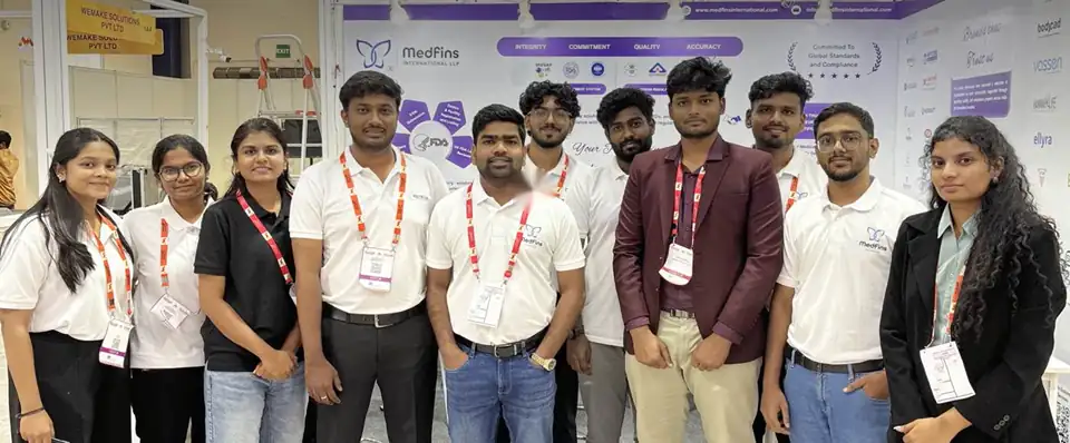 Medfins International team with founder Arunkumar Chokkalingam