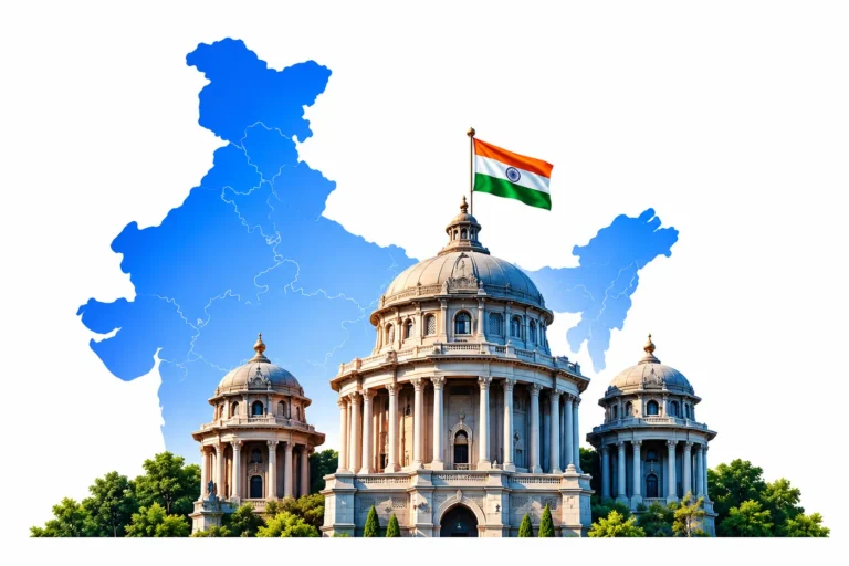 Map of India with government building representing CDSCO medical device regulation in India